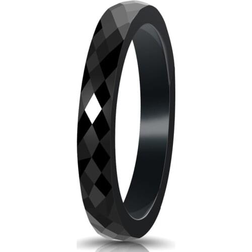 Mens Womens New Fashion Simple Ceramic Black White Ring High Polish Ring Jewelry