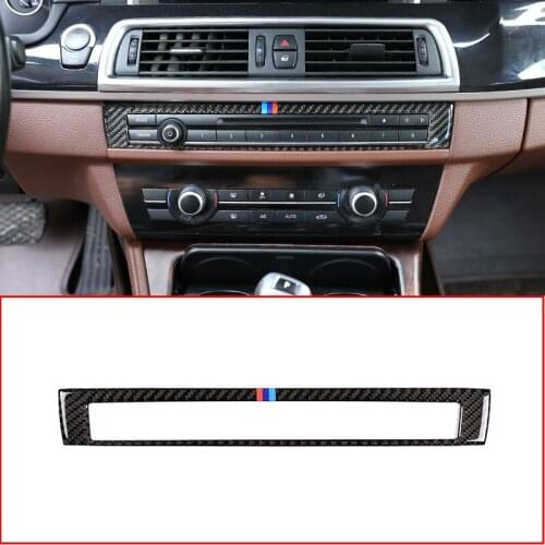Soft Carbon Fiber For BMW 5 Series F10 F18 520 2011-2017 Car Center CD Decoration Frame Stickers Accessories