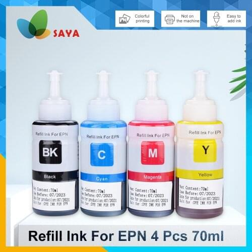 Dye Ink Refill Ink Kit for Epson L100 L110 L120 L132 L210 L222 L300 L312 L355 L350 L362 L366 L550 L555 L566 L375 Printer 4color