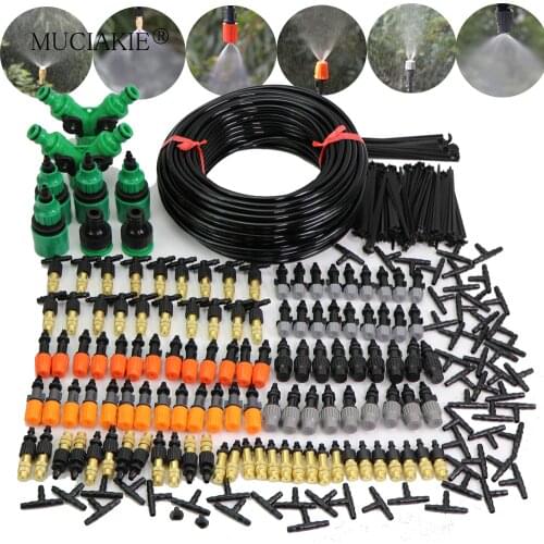 10-50M Spring Summer Watering Cooling Irrigation Kits Adjustable Nozzles Atomizing System Garden Watering for Plants Vegetables