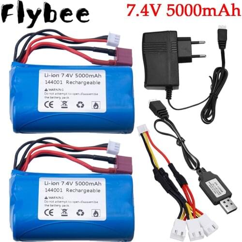 For wltoys 144001 upgrade battery parts 7.4V 5000mah liion Battery for wltoys 144001 12428 rc car battery Accessories 2S Battery