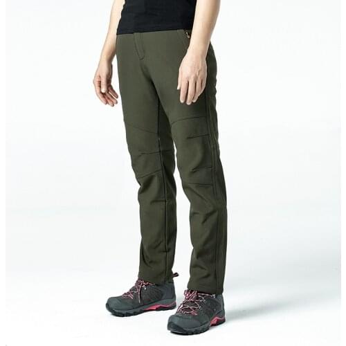 Clorts Hiking Pants Winter Softshell Waterproof Man Mountain Pants Womens Hiking Pants Fleece Warm Outdoor Trekking Pants