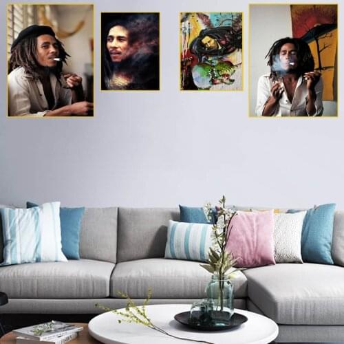 Bob Marley Poster Star Singer Wall Art Canvas Painting Prints Home Decor