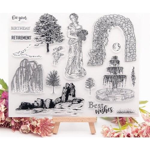 22*17.5CM Landscape Transparent Clear Stamps / Silicone Seals Roller Stamp For DIY Scrapbooking Photo Album/Card Making