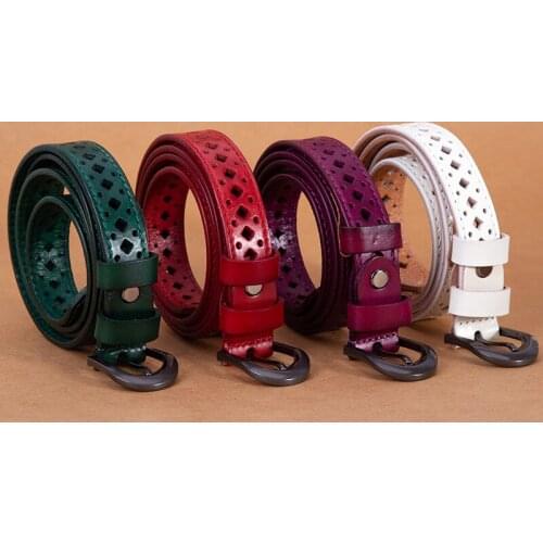 Women Genuine Leather Belt for Female Strap Casual All-match Ladies Adjustable Belts Designer High Quality Dress Cowboy