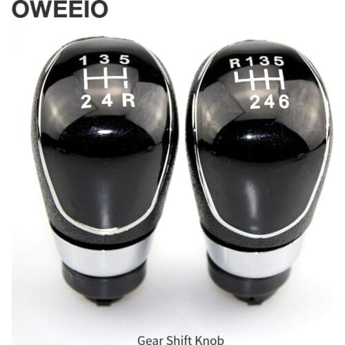 OWEEIO Gear Shift Knob Shifter Knob Lever Stick for Ford Focus Gear Lever Handball Shift Handball Black Leather 5/6 Speed