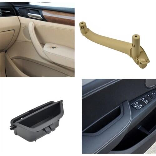 Car Left Interior Door Storage Box Armrest Handle Inner Panel Pull Trim, Left Side Cup Container Fits for BMW F25 X3 X4 F26