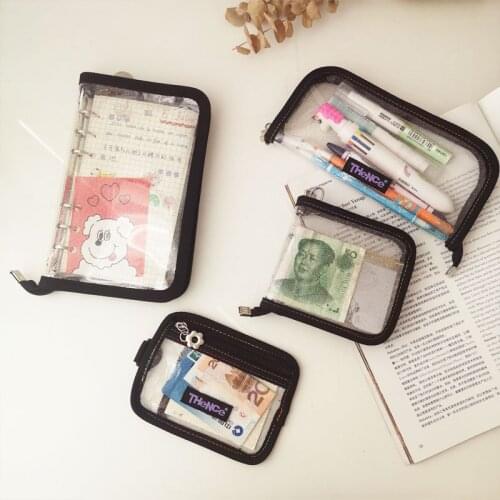 South Korea ins girl personality bank card holder transparent PVC coin purse glitter purse