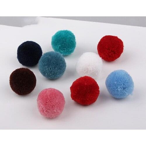 Trendy New 100pcs 25MM Round Fur Balls Doll Craft Fit Girls Hair Jewelry Kids Headband Clips Headwear Ornament Accessories