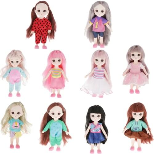 13 Mobile Dolls 16cm BJD Baby Doll with Hair Cloths Shoes DIY Accs Kids Toys