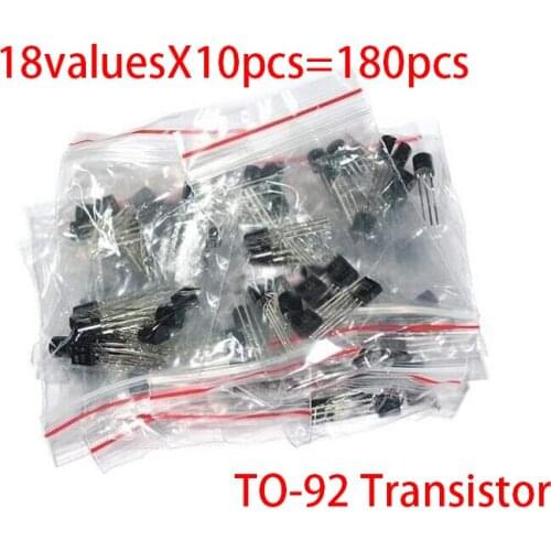 18valuesX10pcs=180pcs 2N2222 S9012 S9013 S9014 A1015 C1815 S8050 S8550 TO-92 Transistor component Assorted kit new