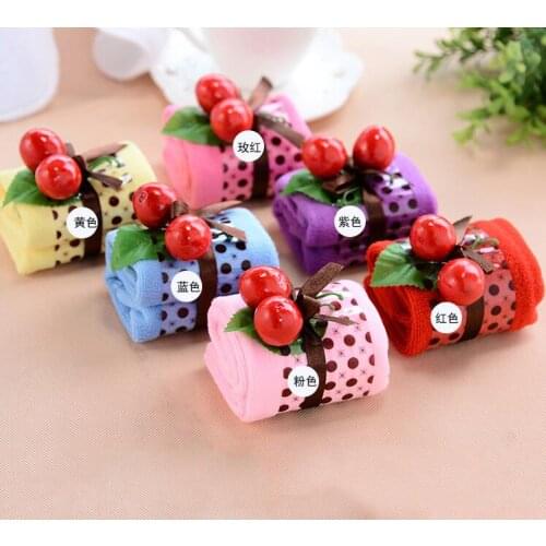 24 pieces New Party HOT Cherry Cake Shape Towel Cotton Washcloth Wedding Gifts