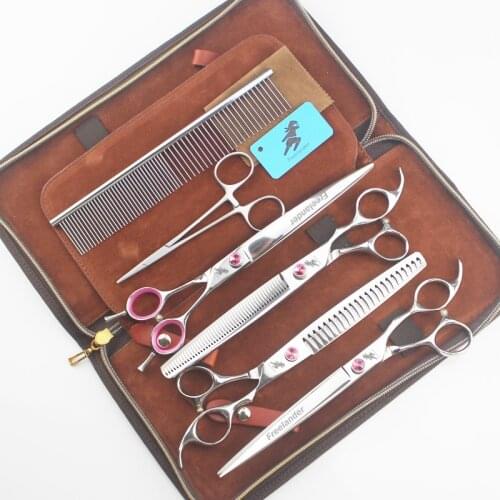 7inch Pet scissors sets,Straight & Thinning & Curved Scissor,3pcs /set,Free shipping