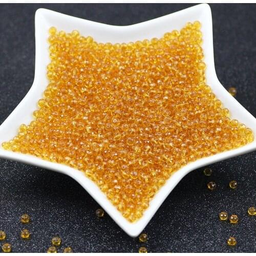 Brown Color Austria Crystal Beads 4X3mm 100pcs Flat faceted Round Czech Glass Beads for diy Jewelry Making beading accessories