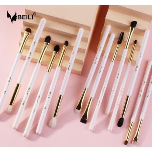 BEILI 14 pcs Makeup Brushes Set Professional Natural Hair Eyeshadow Eyeliner Eyebrow Blending Concealer brochas maquillaje