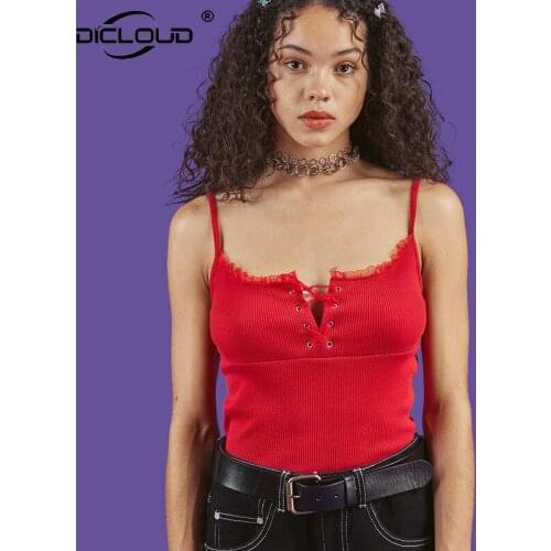 Easy Chic Red Bodysuit Tops Women Sexy Sleeveless Spaghetti Strap Lace Splices Bodysuits Jumpsuits Fashion Body Suits Femme