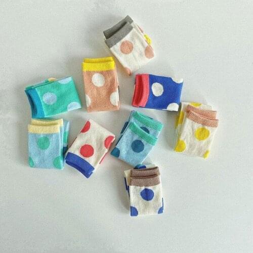 Kids Socks Girls Boys Fashion Baby Toddler Knee High Large Wave Point Sock Cotton Kids Knee Long Socks Newborn Leg Warmer 1-12Y