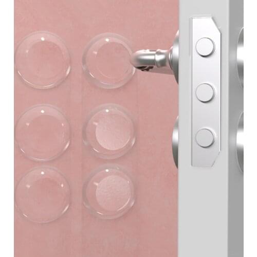 4/6/9pcs/box Door Stops Punch-free Anti-collision Round Silicone Door Stopper Creative Wall Protector Door Handle Guard Stopper