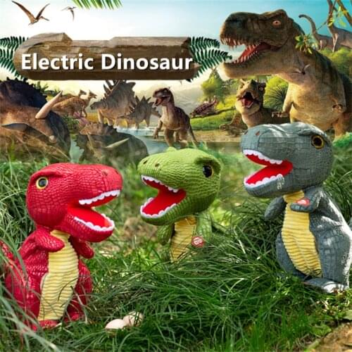 30 CM Plush Doll Electric Dinosaur Dino Tyrannosaurus Rex Walking Swing Head Sounds Animal Model Kids Pet Toys Boys Girls Gifts