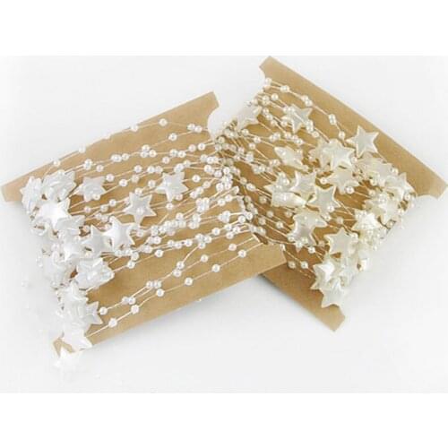 5Meters/Bag Stars Shape Artificial Pearls Bead Garland Spool Rope Chain Wedding Home Hanging Decoration DIY Hair Accessories