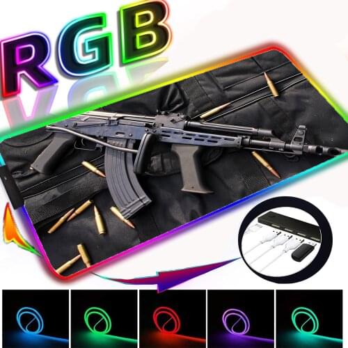 USB RGB Bullet with 4 Ports Mouse Pad Notebook Pc HUB LED Light Mousepad Xxl Large Gaming Accessory Office Keyboard Desk Mat