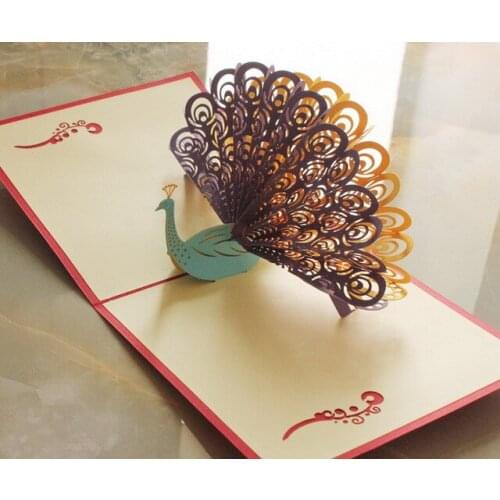 By dhl 500pcs souvenirs postcards Merry Christmas Tree Vintage 3D laser cut aper handmade custom greeting cards Christmas gifts