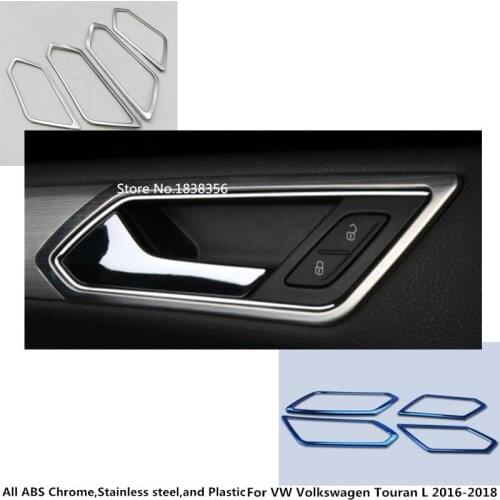 Car Body Cover Stick Trim Stainless Steel Door Inner Handle Bowl Frame 4pcs For VW Volkswagen Touran L 2016 2017 2018 2019