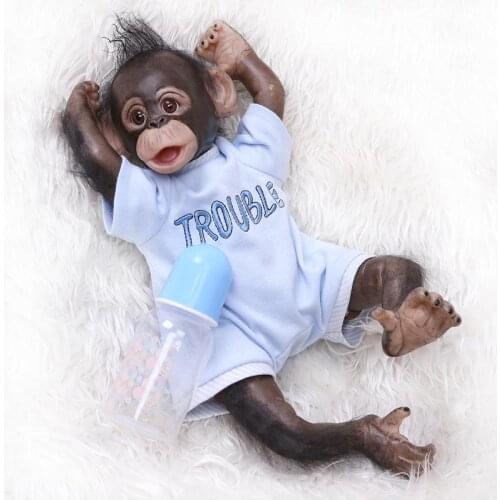 New Baby Doll Toy reborn Monkey plush silicone dolls 40cm Soft Realistic Reborn Dolls Cosplay Apes Boneca Macaco Children Gift
