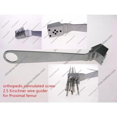 Medical orthopedic instrument cannulated screw stianless steel 7 holes 2.5 Kirschner wire guide antiskid design location guide