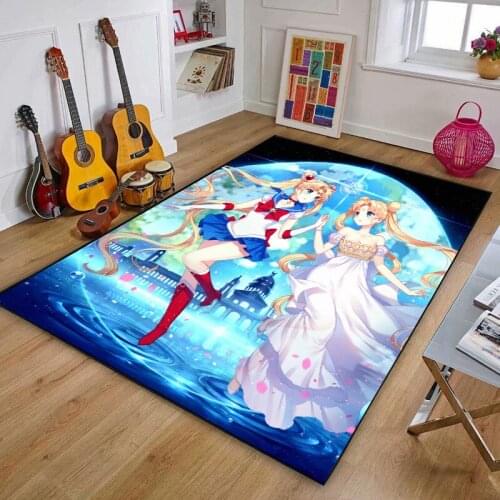 Cartoon Living Room Area Rug Cartoon Character Creative Bedroom Carpets Crystal Velvet Childrens Play Carpet Mat