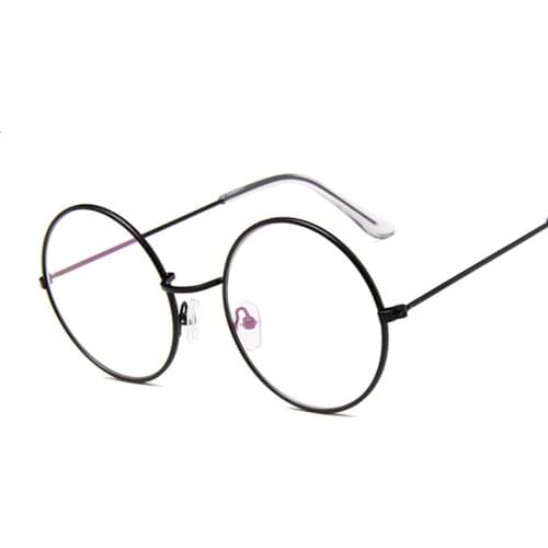 Vintage Round Glasses For Women Metal Frame Unisex Retro Black Circle Optical Eyeglasses Transparent Lens Bookworm Eyewear