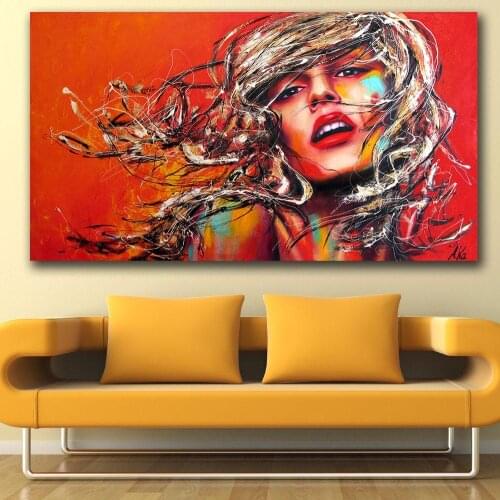 Pop art Fashion Girl wall art Canvas Painting For Living Room Home Decoration Oil Painting On Canvas Wall Painting No Frame