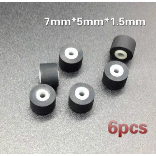 6pcs 7mm*5mm*1.5 wheel belt pulley rubber audio pressure pinch roller for vintage cassette deck tape recorder Stereo player