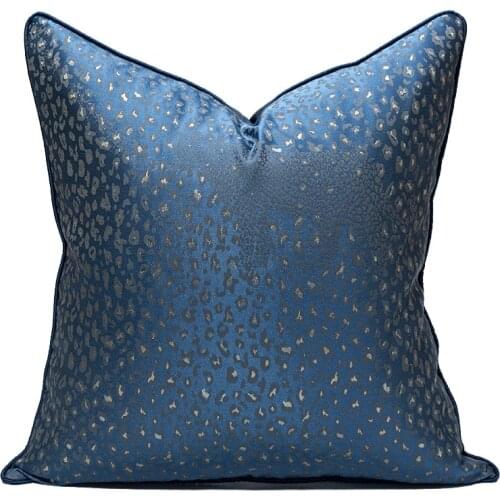 Luxury Cushion Cover 50x50cm Blue Throw Pillow Covers For Livingroom Sofa Hotel Home Decoration Pillowcase Cushion Cover 45x45cm