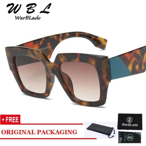 WarBLade Women Big Frame Sunglasses Square Men Brand 2019 New Gradient Sun Glasses Unisex UV400 Eyewear