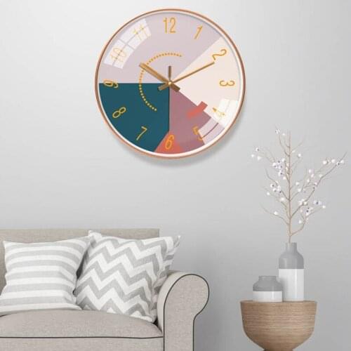 Living Room Modern Color Insert Simple Household Quartz Clock Creative Mute Clock Wall Clock 12 Inch