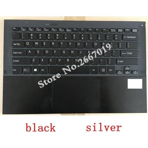 US Laptop keyboard for Sony for SVP132A SVP1321 UDQFVSR01DF0 SVP1321ZRZBI With Touchpad backlight palmrest Cover Case
