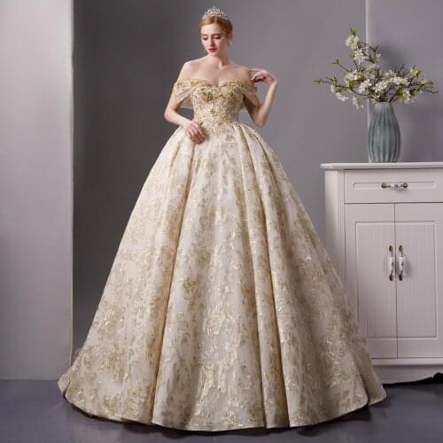 1838 wedding dress 2020 robe de soirée de mariage vestido de novia con mangas champagne wedding dress abiti da sposa colorati