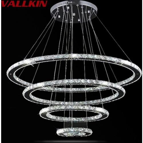 LED Crystal Chandelier Light Modern LED Circle Chandeliers Lamp Hanging Lustres LED Ring Lighting Home Decoration Lamps Lighting