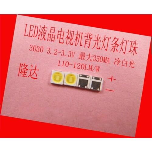 100piece/lot FOR repair Konka LCD TV LED backlight Article lamp SMD LEDs Lunda 3030 3V Cold white light emitting diode