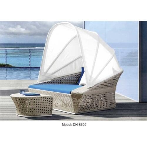 Outdoor bed rattan round bed with tent garden furniture outdoor furniture furniture agent wholesale price quality control