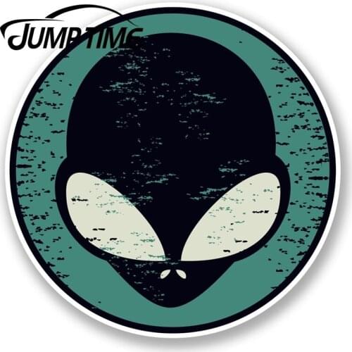 Jump Time for Alien Vinyl Sticker Laptop Car Skateboard Skate Helmet Space UFO Decal Rear Windshield Waterproof Car Accessories