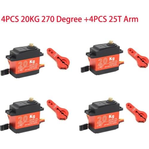 Waterproof 20KG 90-360 Degree Large Torque Digital Coreless Servo Aluminium Metal Gears 25T Arm For RC Car Crawler Boat Plane