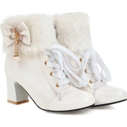 Big Size boots women shoes ankle boots for women ladies boots shoes woman winter Flower metal decoration