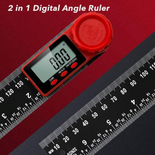 200mm 2 In 1 Digital Angle Ruler Finder Protractor Ruler Meter Inclinometer Goniometer Level Electronic Angle Gauge