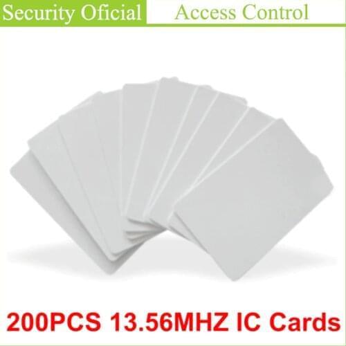 200PCS 13.56MHZ Contactless High Frequency Jetons IC Cards RFID Key Tag Access Control Card White PVC Access Attendance NFC Card