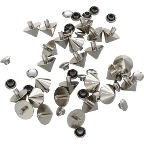 25 stud rivet cone metal silver 8 * 6 mm