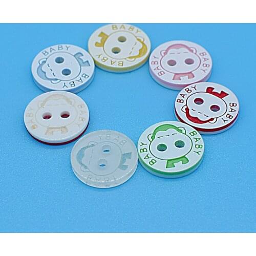 50pcs Lovely Sewing Plastic Buttons for Children Kids 1/2" Dia Round Shape Resin Buttons for crafts Colthings decorative