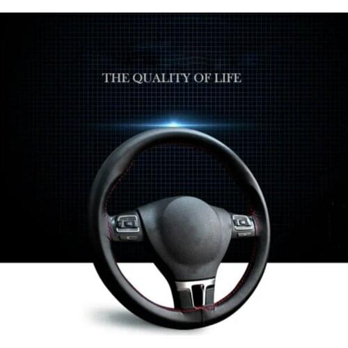 Car leather hand-sewn steering wheel cover for Alfa Fomeo/Volkswagen/AUDI A4 A3 A6//LADA/Opel Astra h/Renault