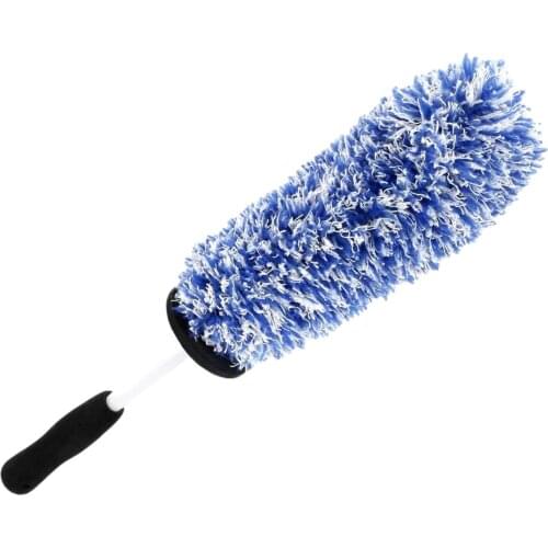 Microfiber Premium Car Dust Collector Wheel Brush Nonslip Handle For Easy Cleaning Of Rim Spoke Wheel Barrel And Brake Brilliant